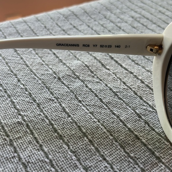 Kate♠️Spade GRACEANN White Round Rim Graphic Print 👓 Sunglasses & Case - Picture 3 of 5